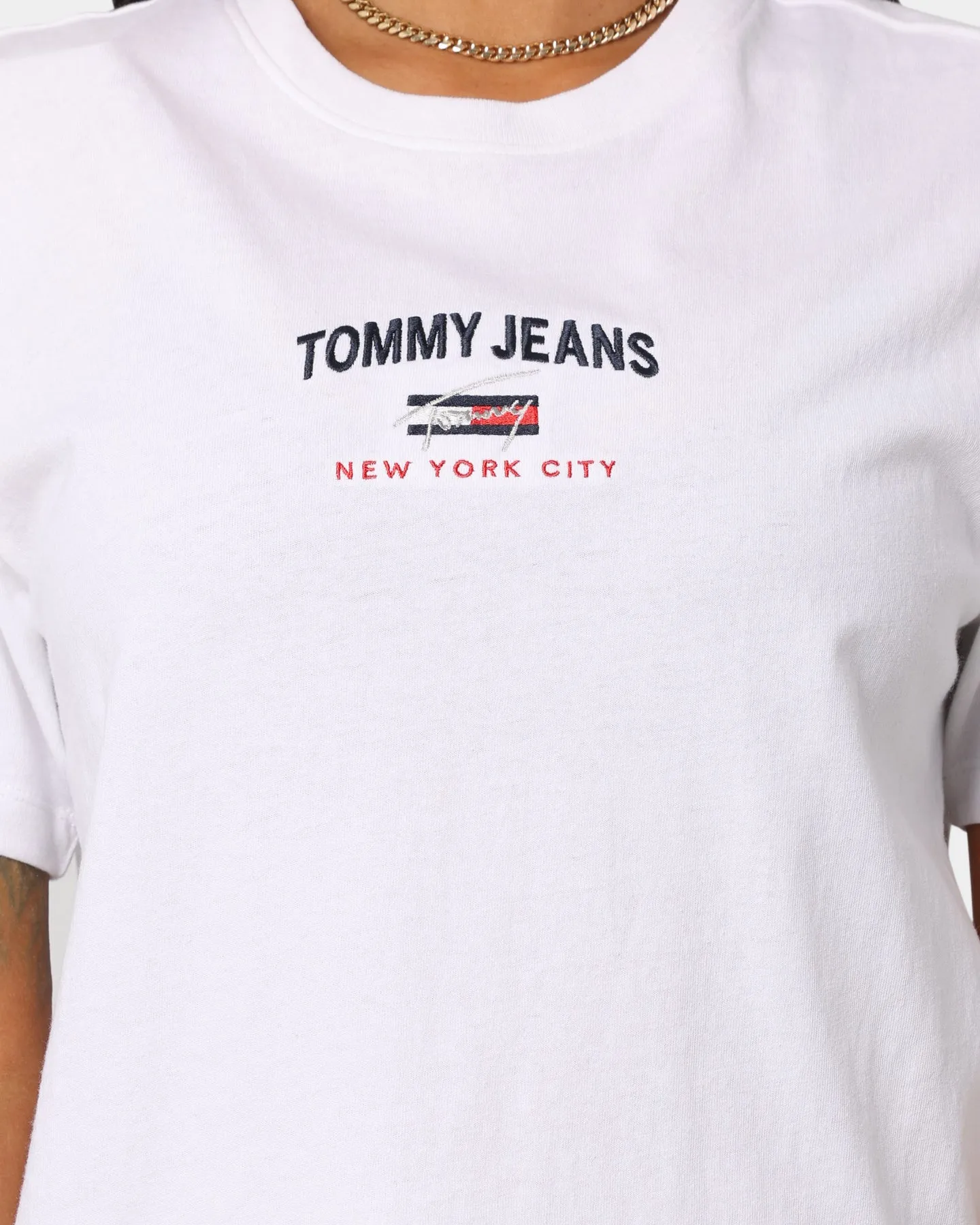 Tommy Jeans Women's Cropped Fit Logo T-Shirt White