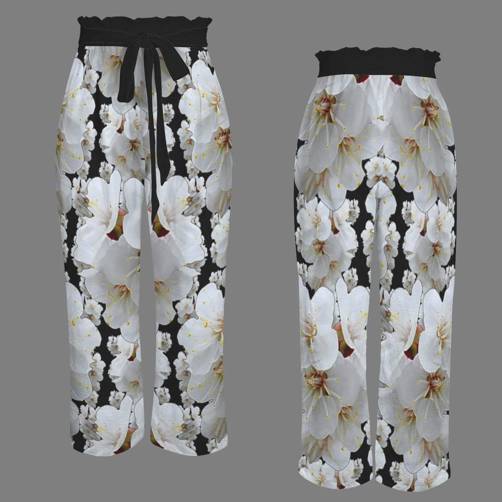 TRP Floral Print 01-01 Designer Strappy High Waist Pocket Wide Leg Pants