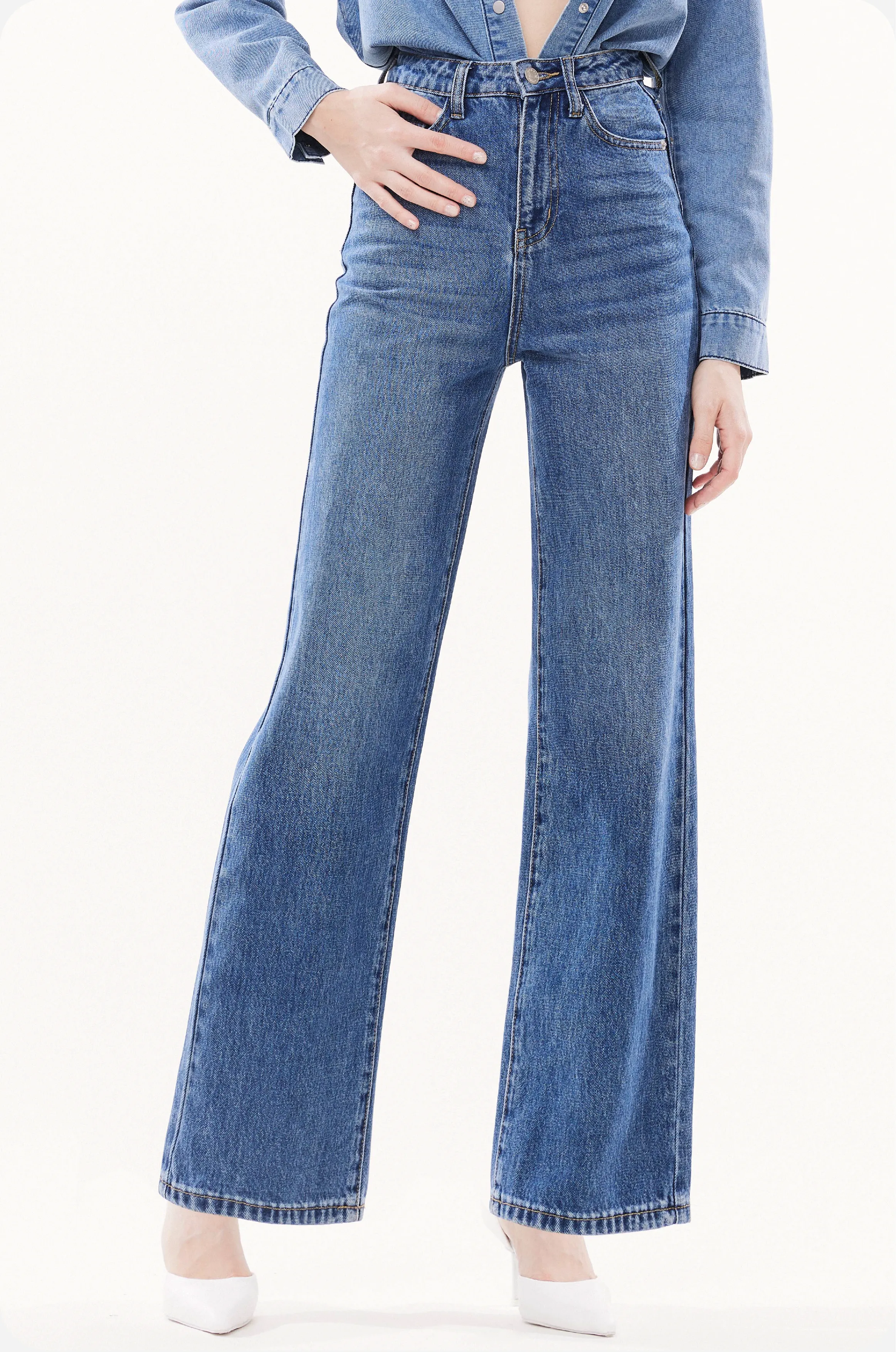 Vintage Denim Flared Pants