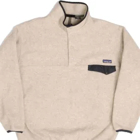 VINTAGE PATAGONIA SYNCHILLA SNAP T BEIGE FLEECE PULLOVER 1990S LARGE