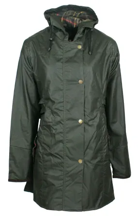 W218 - Womens Hooded Katrina Wax Jacket - OLIVE