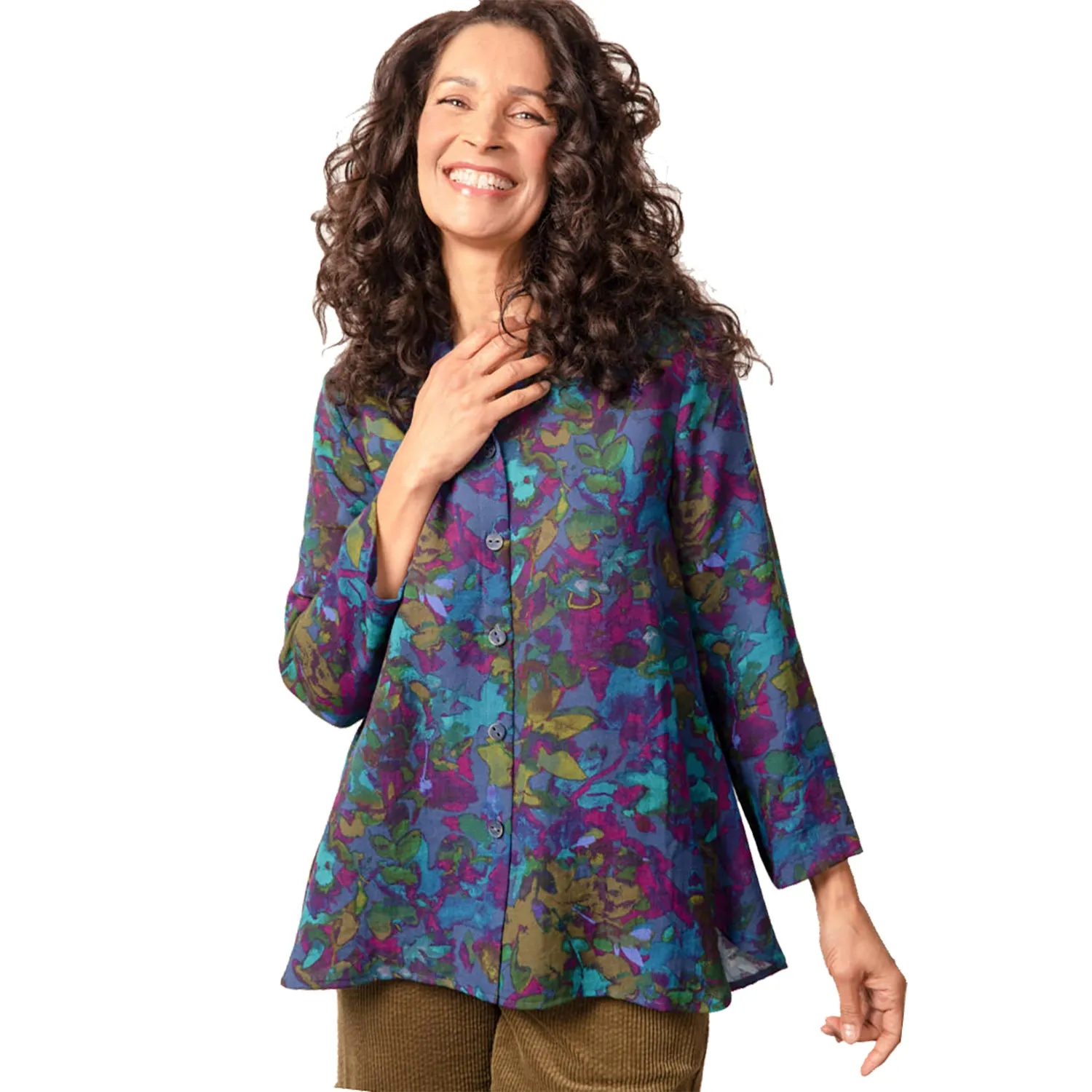 Women's Habitat Wrap Around Tunic Autumn Leaves Midnight