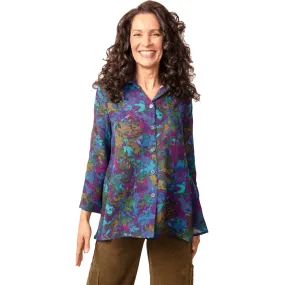 Women's Habitat Wrap Around Tunic Autumn Leaves Midnight