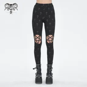 Women's Punk Cutout Spaghetti Straps Leggings