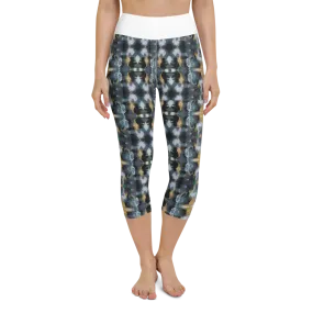 Yoga Capri Leggings - Black and Gold