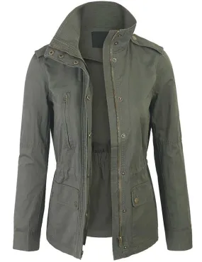 Zip Up Military Anorak Safari Jacket Coat