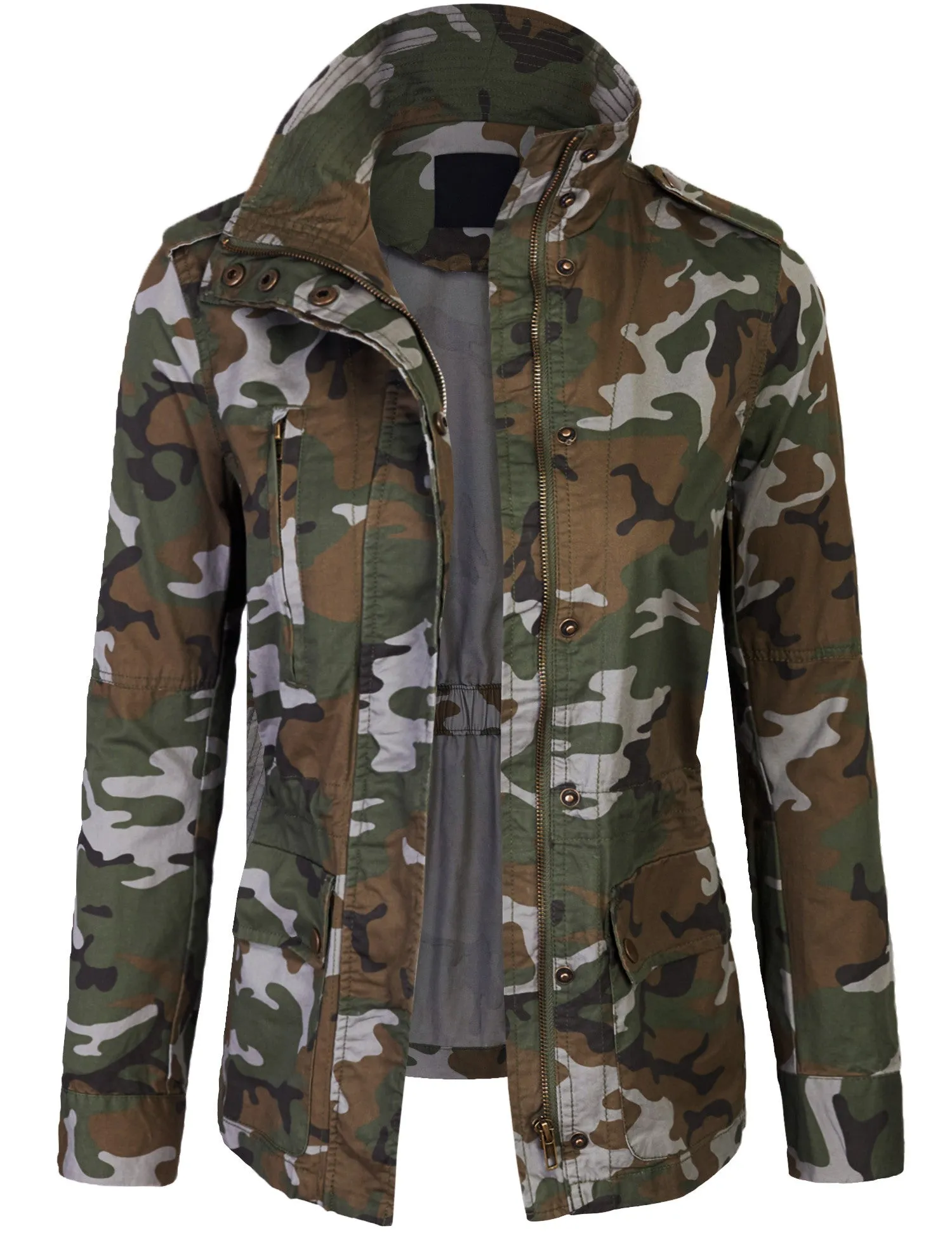 Zip Up Military Anorak Safari Jacket Coat