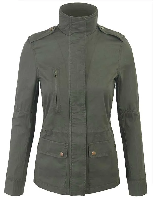 Zip Up Military Anorak Safari Jacket Coat