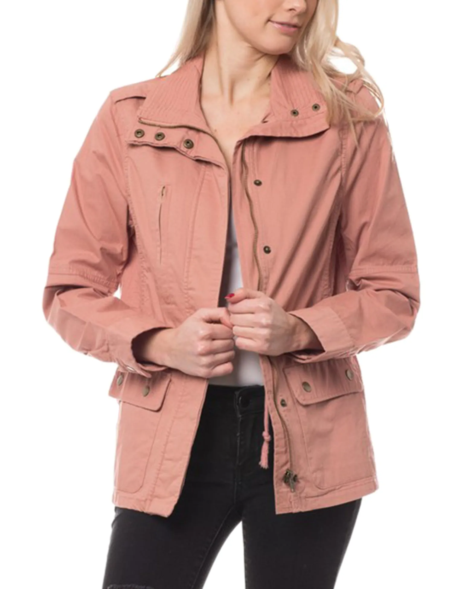 Zip Up Military Anorak Safari Jacket Coat